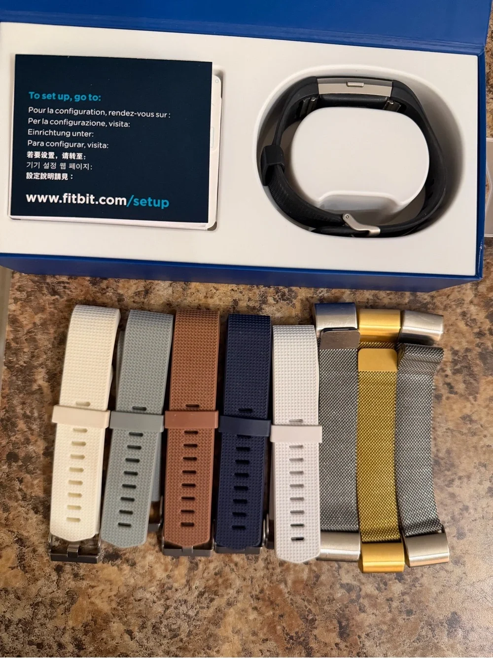 Fitbit Charge 2 Black Fitness Tracker with Interchangeable Bands